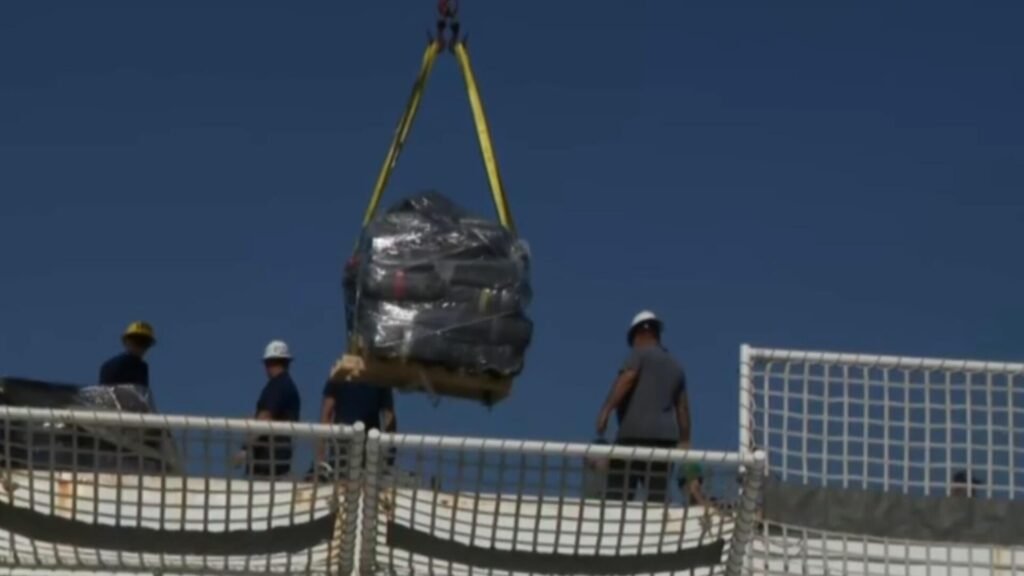 coast guard seizes huge haul of cocaine, releases image of burning boat